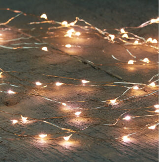 Anna's Collection Cascade draadverlichting - 64 led lampjes - warm wit - 8 vertakkingen 80 cm