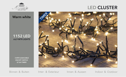 Anna's Collection Cluster Lights 1152l/6,9m Led Warm Wit - 4m Aanloopsnoer Zwart - Bi-bui Trafo Anna's Collection