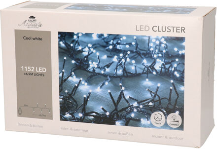 Anna's Collection Clusterverlichting - 1152 led lampjes - helder wit 690 cm - timer - dimmer - kerstverlichting