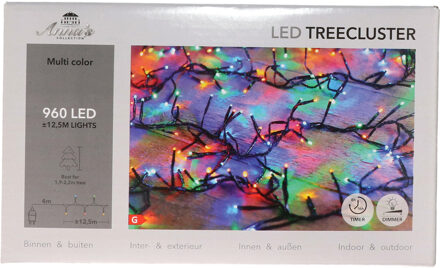 Anna's Collection Clusterverlichting - 960 led lampjes - gekleurd - 1250 cm - lichtsnoer - kerstlampjes