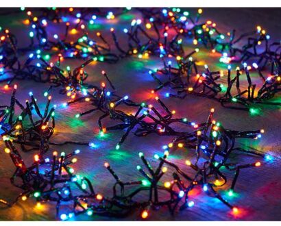 Anna's Collection Clusterverlichting gekleurd buiten 1152 lampjes met timer kerstverlichting - Kerstverlichting kerstboom Multikleur