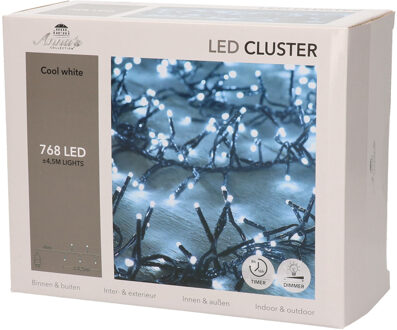 Anna's Collection Clusterverlichting helder wit buiten 768 lampjes met timer kerstverlichting