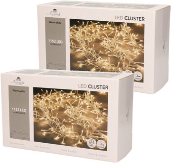 Anna's Collection Clusterverlichting - Set van 2x stuks - warm wit - 1152 leds - 11M