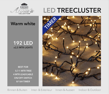 Anna's Collection Clusterverlichting - warm wit - 192 led lampjes - 250 cm - Kerstverlichting kerstboom