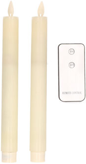Anna's Collection Dinerkaarsen - ivoor - 2 stuks - LED - 23 cm Beige
