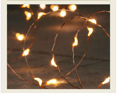 Anna's Collection Draadverlichting - koper- 10 led lampjes - warm wit - batterij - 100 cm