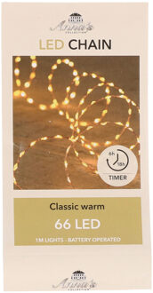 Anna's Collection Draadverlichting - koper - 66 led lampjes - klassiek warm wit - 1 m - lichtsnoer