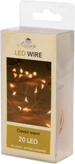 Anna's Collection Draadverlichting - lichtsnoer - 20 led lampjes - warm wit - 100 cm - op batterij