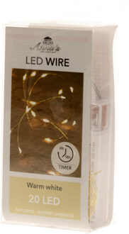 Anna's Collection Draadverlichting - lichtsnoer - 20 led lampjes - warm wit - 100 cm - op batterij