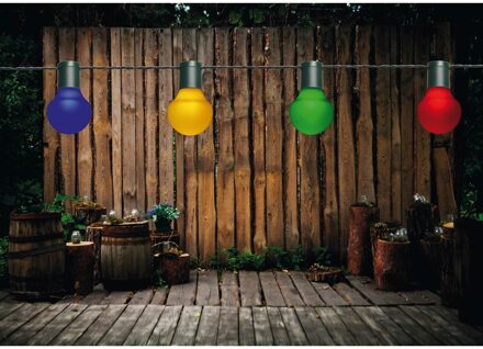 Anna's Collection Feest tuinverlichting snoer 10 meter gekleurde LED verlichting