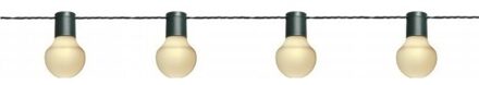 Anna's Collection Feestverlichting lichtsnoer - warm witte lampbolletjes - 10 meter Creme