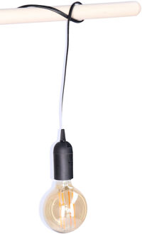 Anna's Collection Fitting Zwart - plastic - E27 - IP20 - 2M - hanglamp - inclusief LED Retro lamp