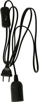 Anna's Collection Fitting Zwart - zwart - plastic - E27 - IP20 - 2M - hanglamp - designlamp