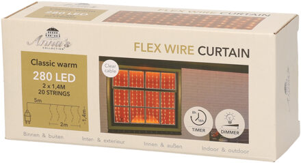 Anna's Collection Gordijnverlichting 280l 200x140cm led classic warm