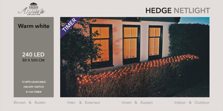 Anna's Collection Haag verlichting lichtnet met timer 240 lampjes warm wit 500 cm