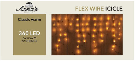 Anna's Collection Ijspegelverlichting - 360 led lampjes - warm wit - 720 x 70 cm - buiten - lichtsnoer