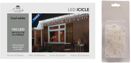Anna's Collection IJspegelverlichting helder wit 180 lampjes met dakgoot haakjes