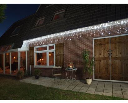 Anna's Collection IJspegelverlichting lichtsnoer met 360 lampjes met knipperfunctie helder wit 720 x 60 cm - Kerstverlichting kerstboom Transparant