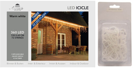 Anna's Collection IJspegelverlichting met timer en knipper functie 360 lampjes inclusief dakgoot haakjes