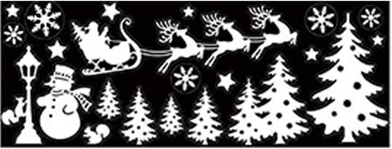 Anna's Collection Kerst raamstickers Bomen - vel van 34 x 28 cm - raamdecoratie