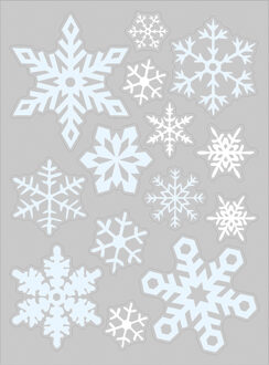 Anna's Collection Kerst raamstickers witte sneeuwvlokken - vel van 34 x 28 cm - raamdecoratie