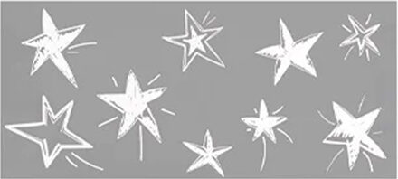Anna's Collection Kerst raamstickers Witte sterren - vel van 23 x 49 cm - raamdecoratie Multi