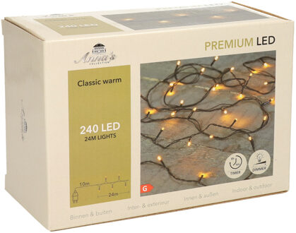 Anna's Collection Kerstverlichting 240 led lampjes - klassiek warm wit - 24 meter - lichtsnoer