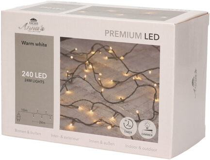 Anna's Collection Kerstverlichting - 240 LED - warm wit - 24 meter?- Kerstlampjes/kerstlichtjes met timer