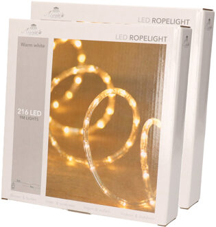 Anna's Collection Kerstverlichting - 2x - 216 lampjes - warm wit - 9 meter - lichtslang
