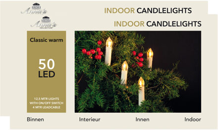 Anna's Collection kerstverlichting - 2x - 50 LED kaarsen - 1250 cm