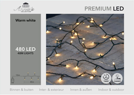 Anna's Collection Kerstverlichting - 480 led lampjes - warm wit - 4800 cm - dimmer - timer