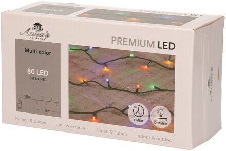 Anna's Collection Kerstverlichting - 80 LEDs - timer - 8 m?- voor buiten en binnen Multi