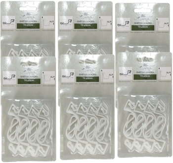 Anna's Collection Kerstverlichting bevestigingshaakjes - 96x - wit -?7 cm - bevestiging dakgoot - haakjes