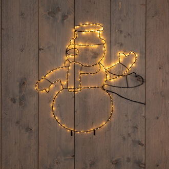 Anna's Collection Kerstverlichting figuur sneeuwpop?- 60 x 50 cm?- 250 led lampjes - warm wit