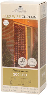 Anna's Collection Kerstverlichting gordijn - 200 led lampjes - warm wit - 100 x 200 cm - gordijnverlichting