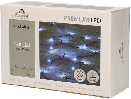Anna's Collection Kerstverlichting helder wit 120 leds met dimmer en timer functie 1200 cm