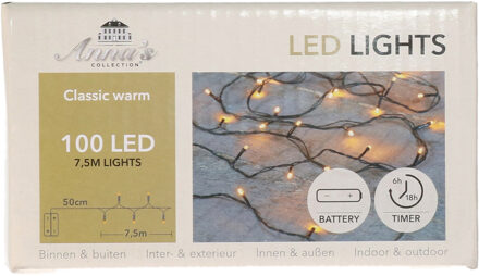 Anna's Collection Kerstverlichting Ivy - 100 led lampjes - warm wit - 750 cm - lichtsnoer