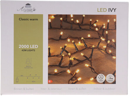 Anna's Collection Kerstverlichting Ivy - 2000 led lampjes - klassiek warm wit - 42 meter - lichtsnoer