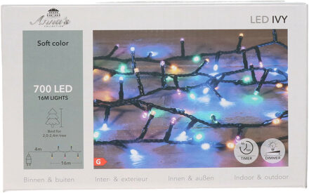 Anna's Collection Kerstverlichting Ivy - 700 led lampjes - gekleurd - 1600 cm - lichtsnoer