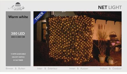 Anna's Collection Kerstverlichting lichtnet - 384 led lampjes - warm wit - 300 x 300 cm - netverlichting