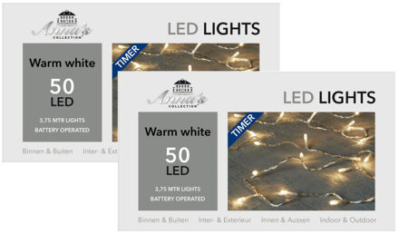 Anna's Collection Kerstverlichting - met timer - 3x Led's - 375 cm