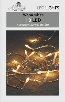 Anna's Collection Kerstverlichting - op batterijen - warm wit - 10 LED lampjes - 100 cm