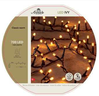 Anna's Collection Kerstverlichting op haspel/spoel - 700 leds - 16 meter - klassiek warm wit - Ivy - buiten