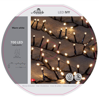 Anna's Collection Kerstverlichting op haspel/spoel - 700 leds - 16 meter - warm wit - Ivy - buiten