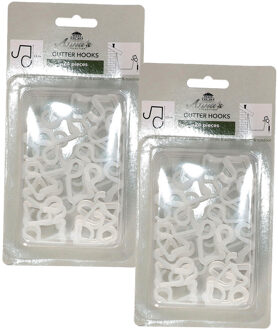 Anna's Collection kerstverlichting ophang haakjes - 48x - wit -?4 cm -?bevestiging dakgoot - dakgoothaakjes