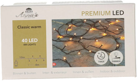 Anna's Collection Kerstverlichting premium - 40 led lampjes - warm wit - 400 cm - lichtsnoer