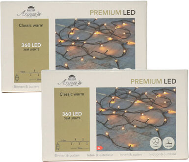 Anna's Collection Kerstverlichting premium LED - 2x - 360 led lampjes - klassiek warm wit - 36 meter - lichtsnoer