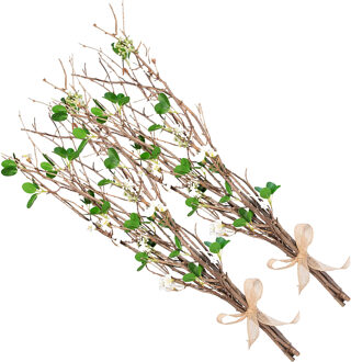 Anna's Collection Kunst paastakken met bloemen - 2x - 78 cm - lente/paasdecoratie - siertakken/paas tak