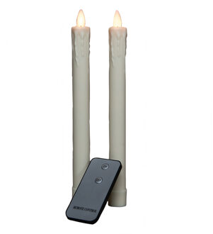 Anna's Collection LED Dinerkaarsen - 2x stuks - ivoor - 24 cm - kerstdecoratie - woondecoratie
