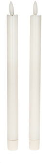 Anna's Collection Led dinerkaarsen - 2x - wit - 24 cm - 3D lont - warm wit licht